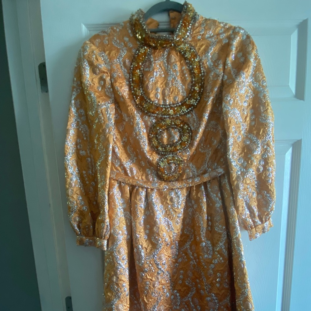 Vintage 1960s Cocktail Dress Orange